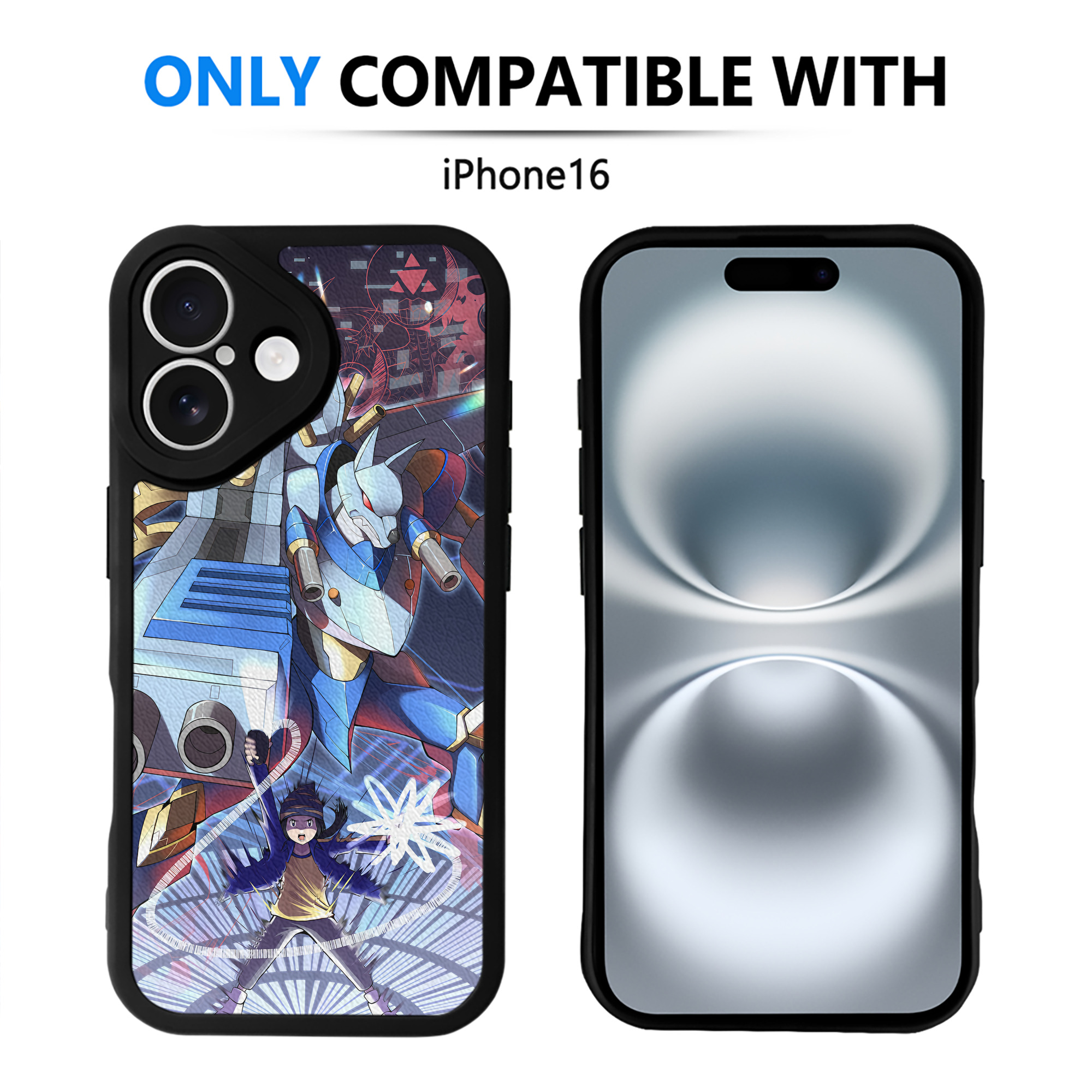 （画像用） Digimon デジタルモンスター/デジモン 【iPhone 16シリーズ対応】シリコンスマホケース（レザー調） 材質：シリコン